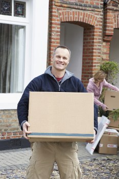 Professional flat removals in Selsdon with moving boxes and team preparation